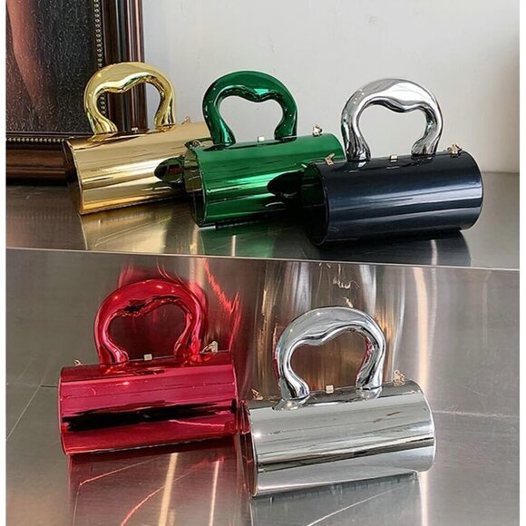 Acrylic Clutch Tote Bag for Women Silver Purse Hobo Bag Satchel Crossbody Bags - Picture 7 of 7